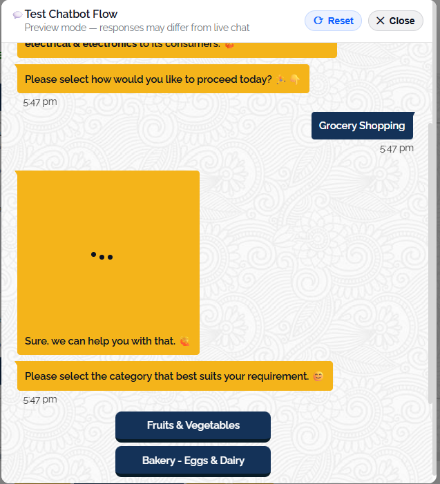 test flow